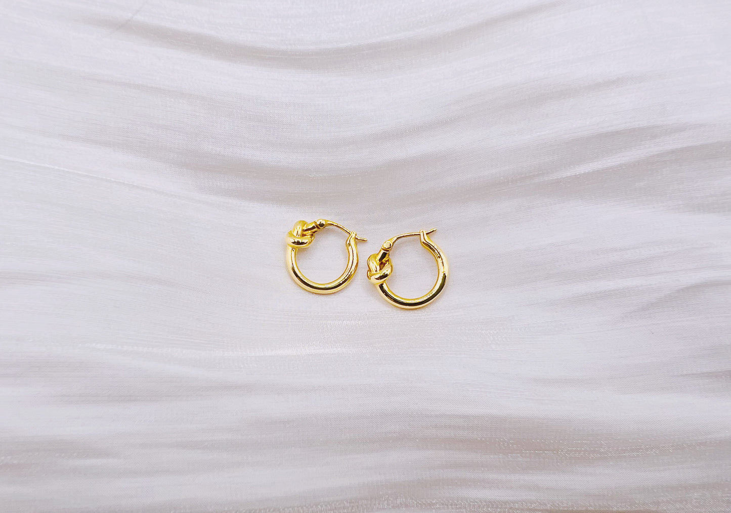 18K Gold - Twisted Rope Huggie Earrings (Small)