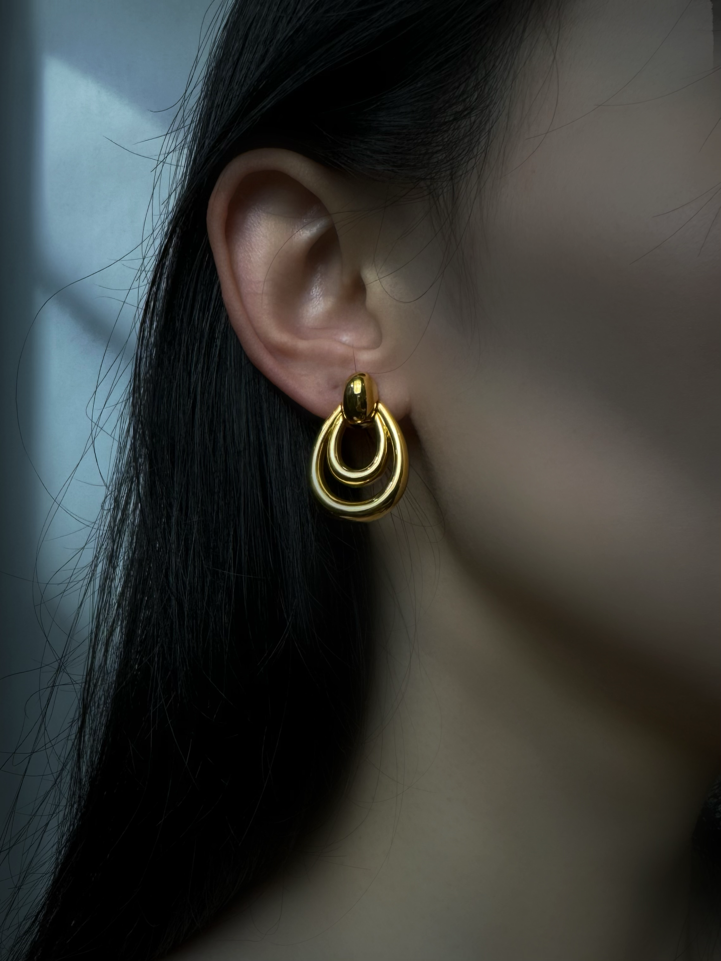 18K Gold-Layered Oval Stud Earrings