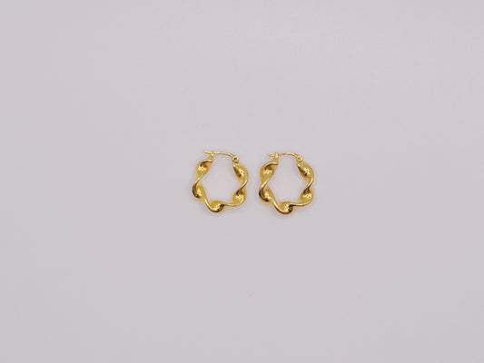 18K Gold - Mobius Huggie Earrings