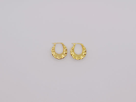 18K Gold Flared Huggie Earrings (Mini)