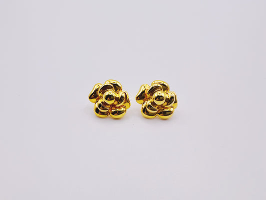 18K Gold - Rose Stud Earrings