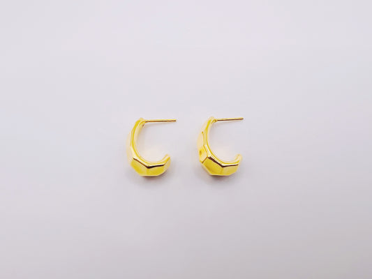 18K Gold - Tortoiseshell Stud Earrings