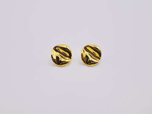 18K Gold - Folded Stud Earrings