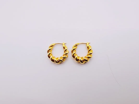 18K Gold - Rope Knot Stud Earrings