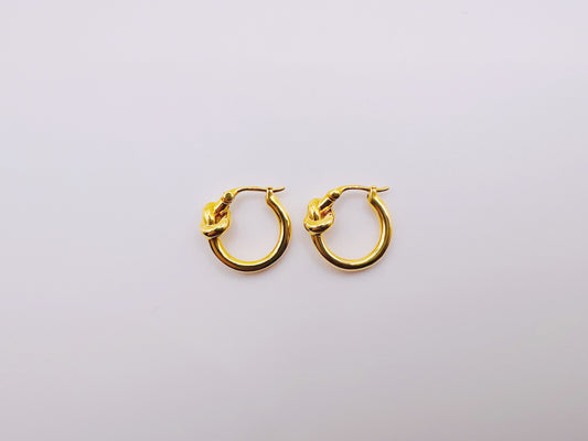 18K Gold - Twisted Rope Huggie Earrings (Large)