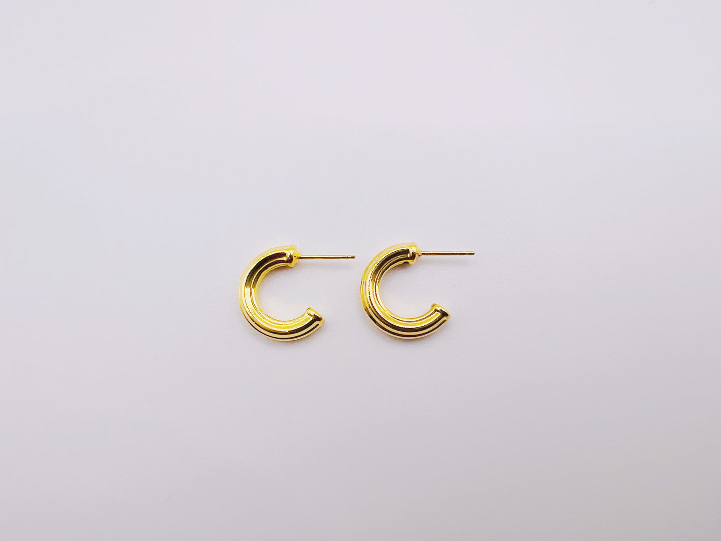 18K Gold - Half Hoop Earrings