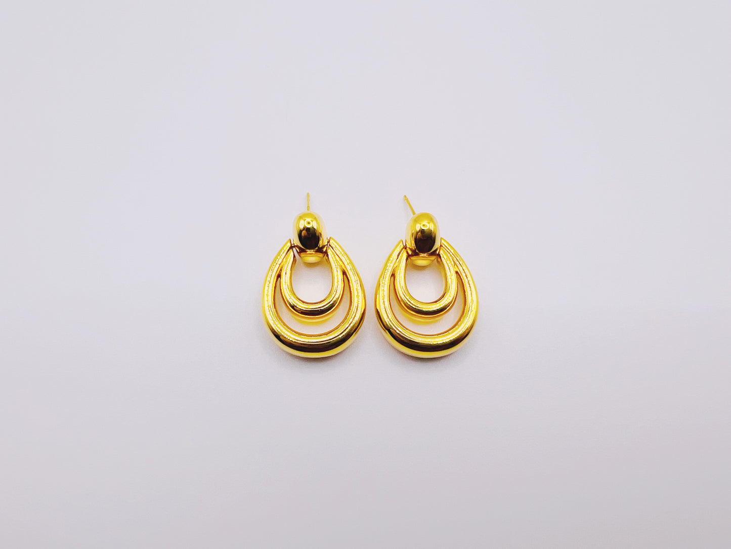 18K Gold-Layered Oval Stud Earrings