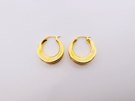 18K Gold - Canyon Huggie Earrings