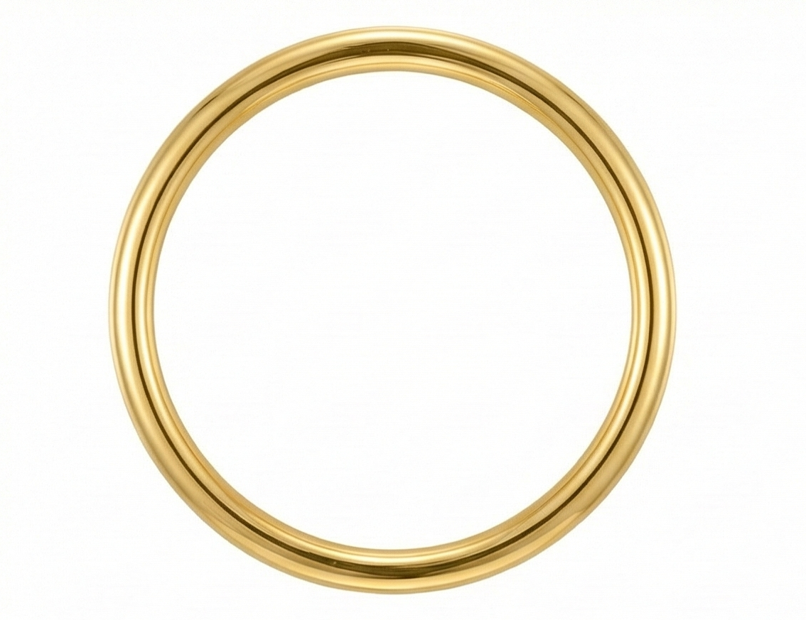 【ZLBR005】Ancient-Crafted Plain Bangle（4mm Gold-Wrapped Silver）