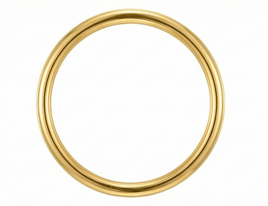 【ZLBR007】Ancient-Crafted Plain Bangle（6mm Gold-Wrapped Silver）