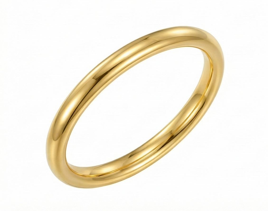 【ZLBR005】Ancient-Crafted Plain Bangle（4mm Gold-Wrapped Silver）