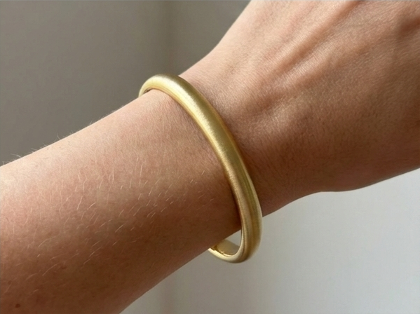【ZLBR010】Ancient Loach-Back Gold-Clad Silver Bangle