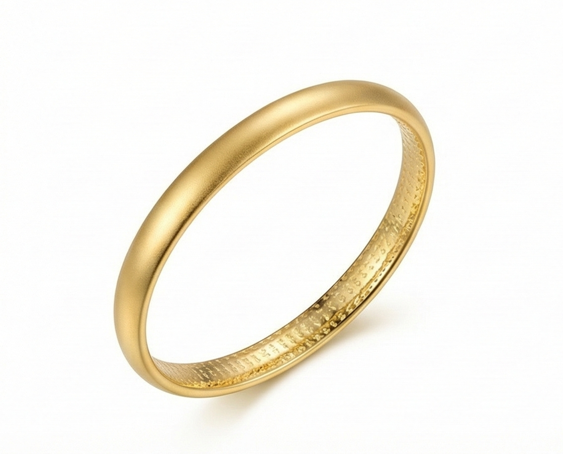 【ZLBR011】Ancient Heart Sutra Gold-Over-Silver Bangle
